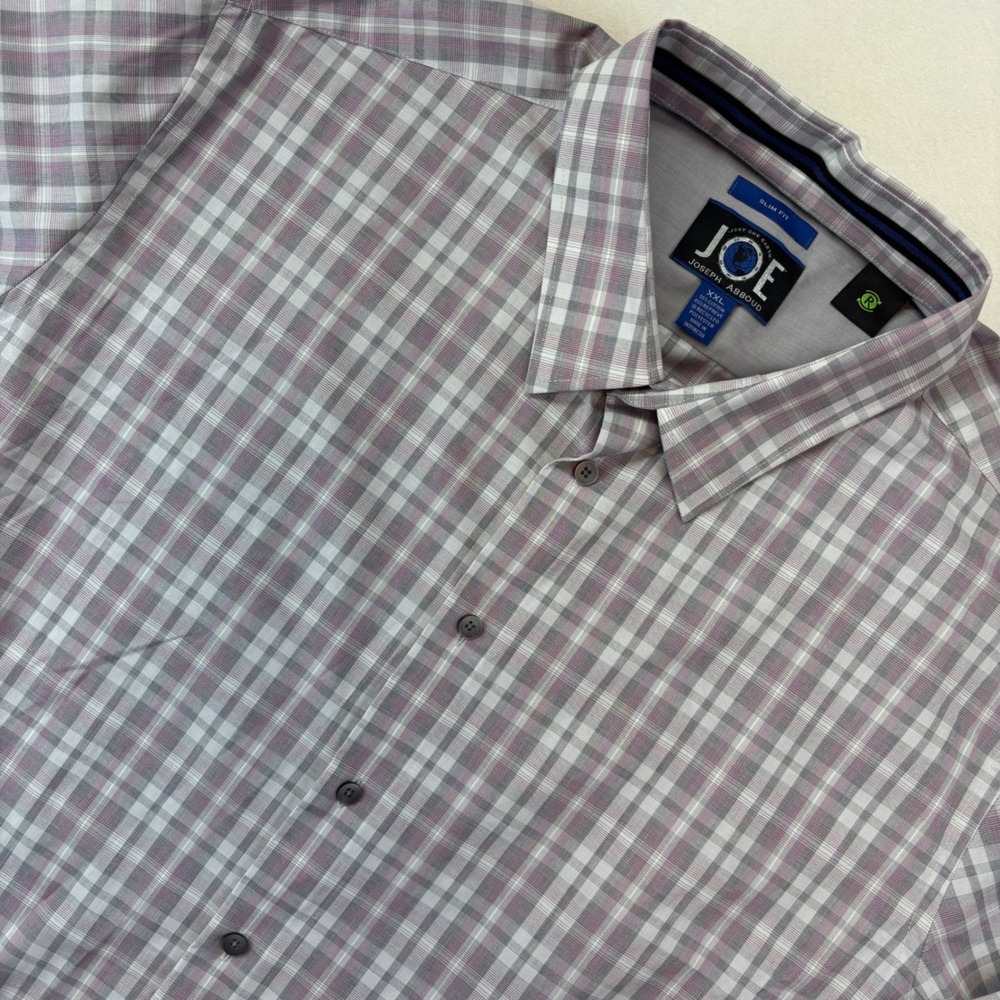 JOE Joseph Abboud Mens XXL Slim Fit Plaid Button Down Shirt New